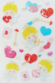 Autocollants intéressants de Valentine Kawaii 3d, autocollants de coeur d'amour pour promotionnel