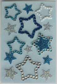 Rhinestone Colored Star Stickers , Transparent Crystal Small Star Stickers