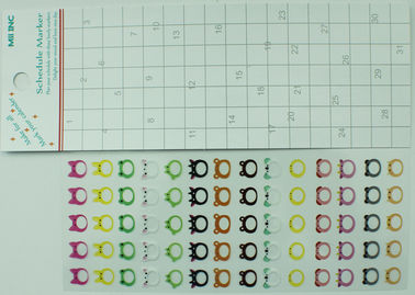 Les autocollants colorés de rappel de calendrier pour le programme imperméabilisent le matériel de vinyle