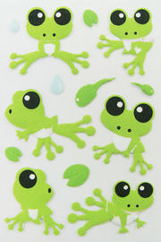 Les autocollants animaux d'album à petite forme de grenouille, l'autocollant des enfants couvre 80 x 120mm